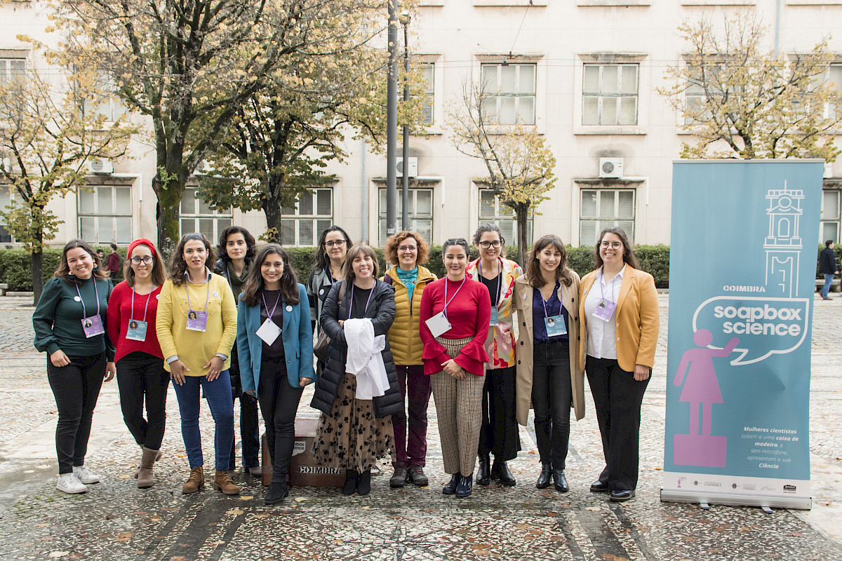 As 12 oradoras do Soapbox Science Coimbra 2022 são investigadoras da UC das mais diversas áreas do conhecimento.